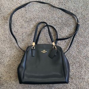 Coach Christie Black Coated Canvas and Leather Mini Bag Satchel